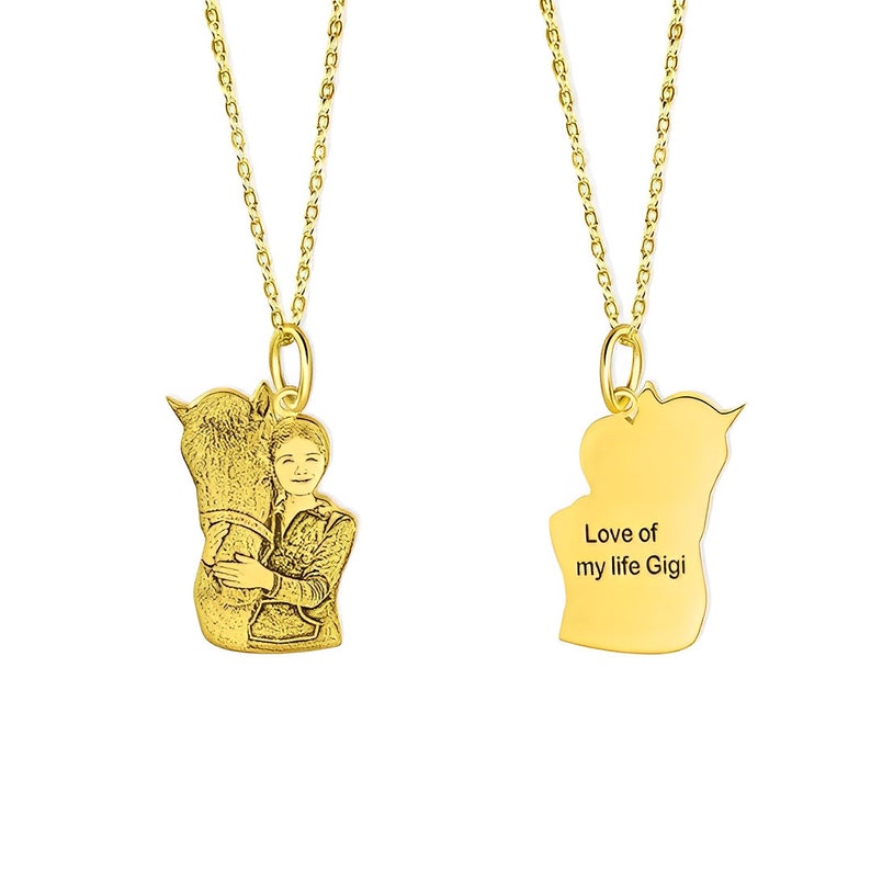 Custom Name Horse Portrait Necklace