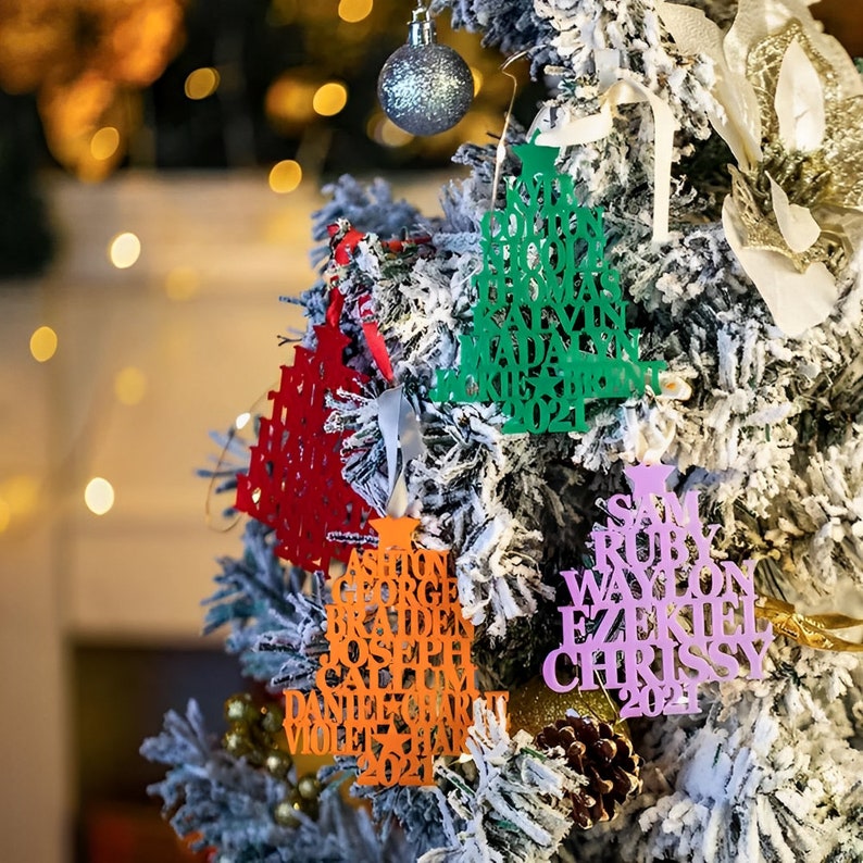Personalized Family Names Christmas Tree Ornament