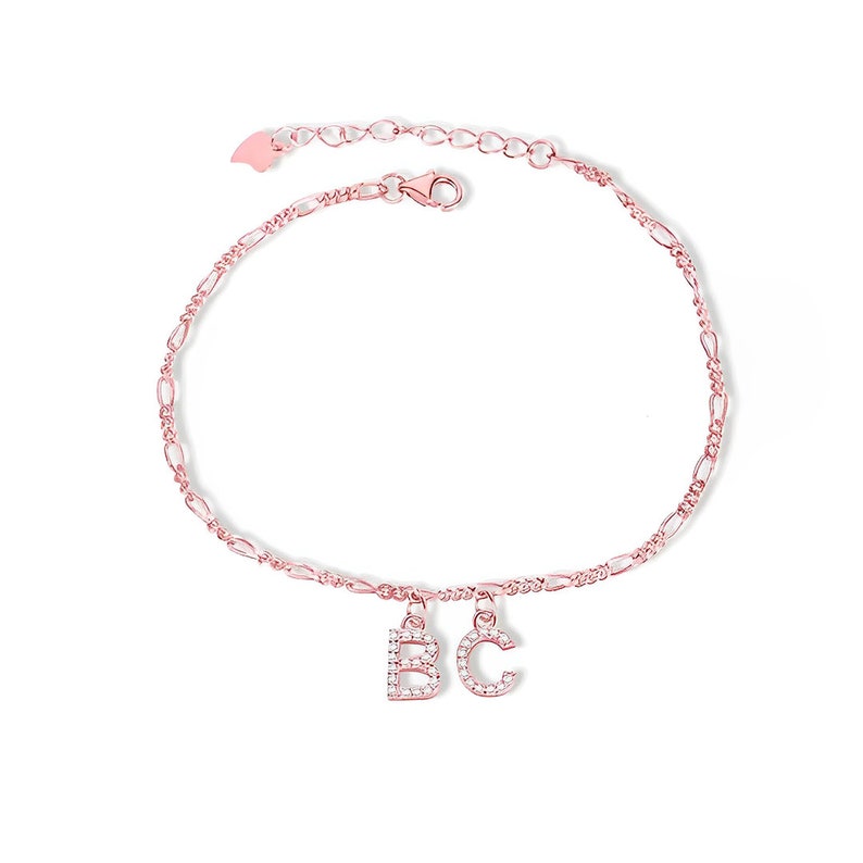 Anklet with Personalized Initials Charm