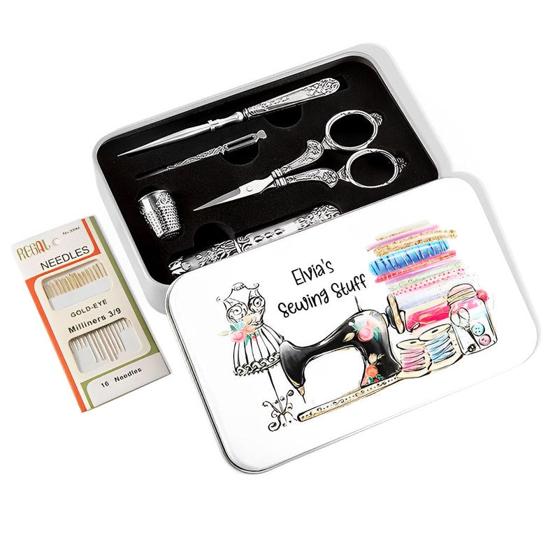 Custom Name Sewing Kit with Scissors
