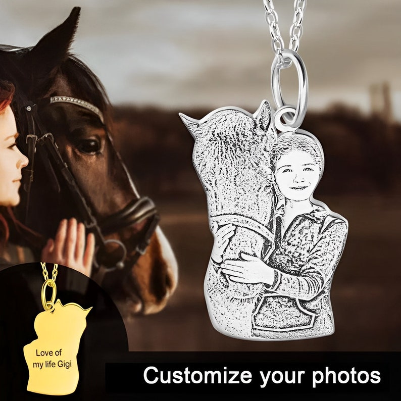 Custom Name Horse Portrait Necklace