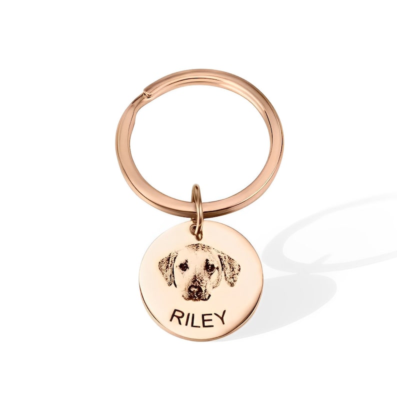 Pet Portrait Keychain with Custom Name