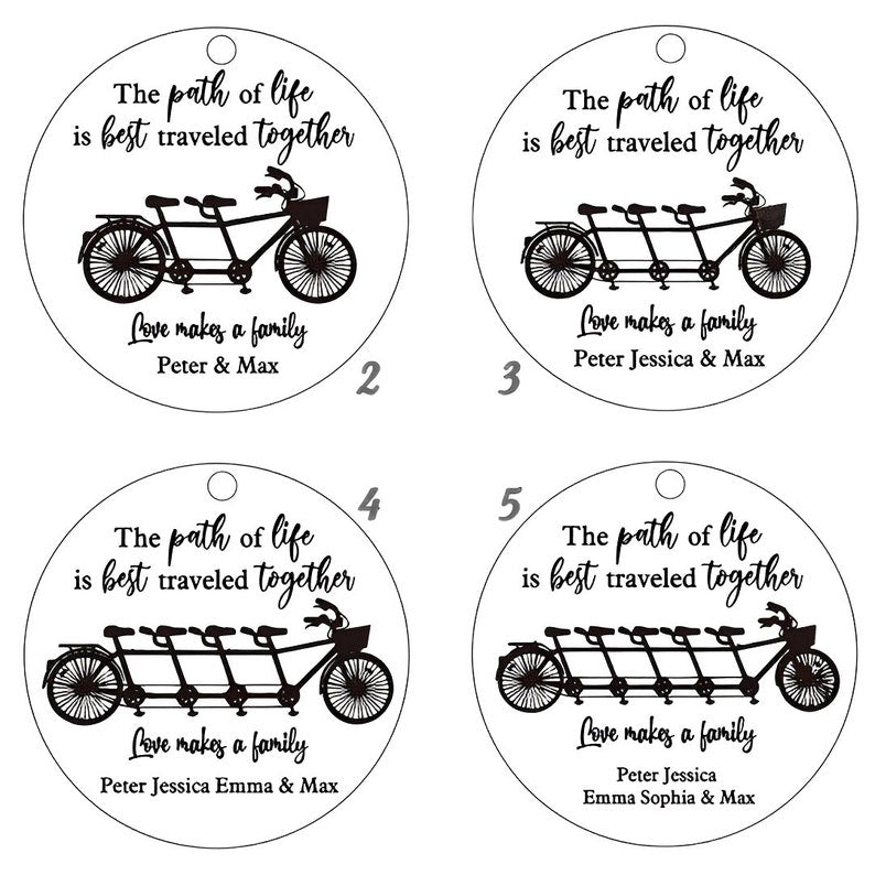 Custom Family Bicycle Keychain