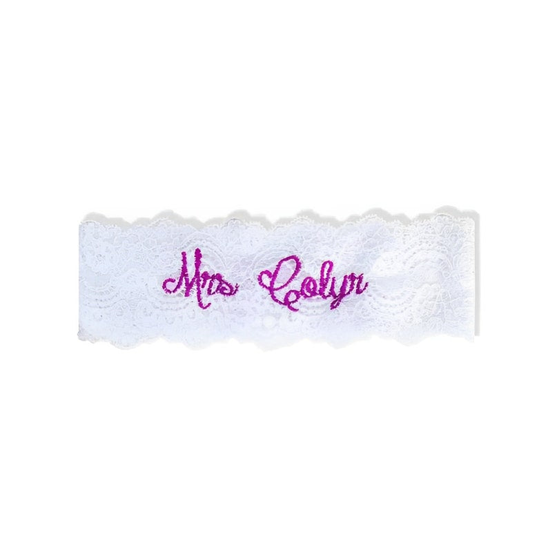Personalized Embroidered Lace Wedding Garter