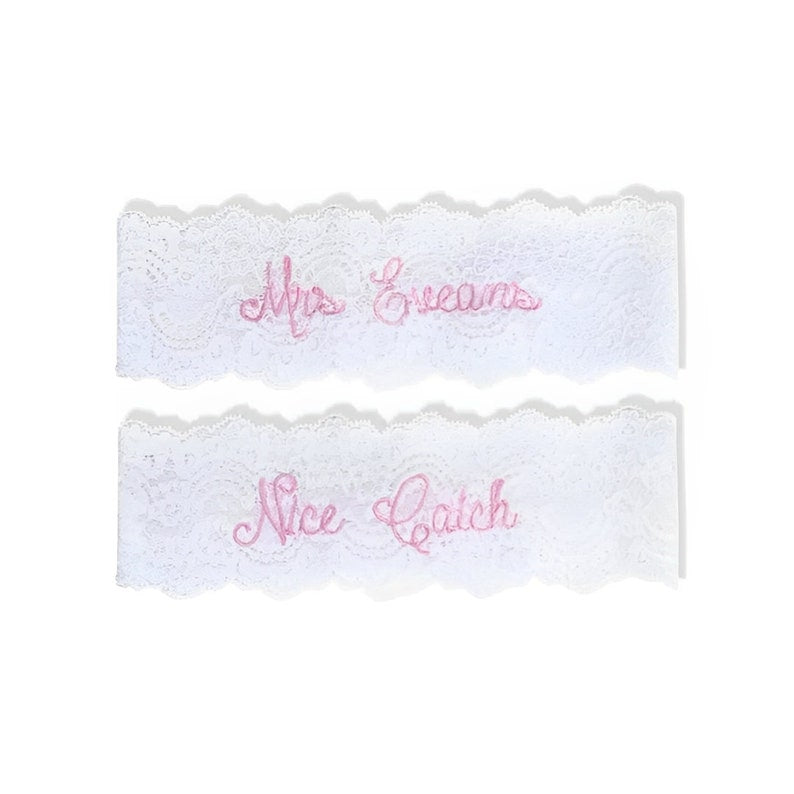Personalized Embroidered Lace Wedding Garter