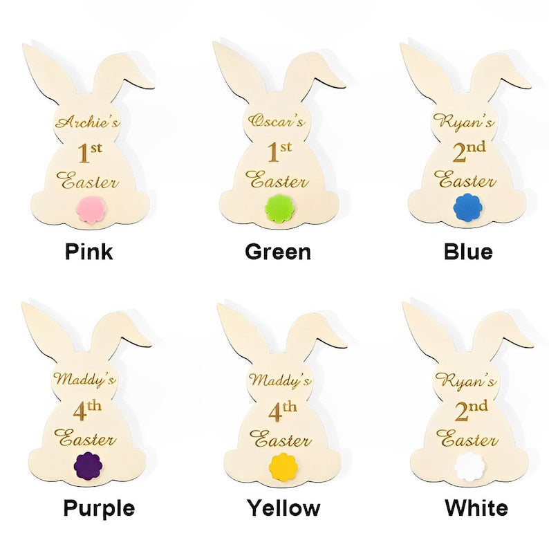 Personalized Baby First Easter Wooden Plaque
