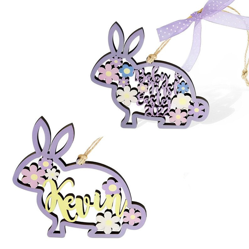 Personalized Name Easter Bunny Basket Tags