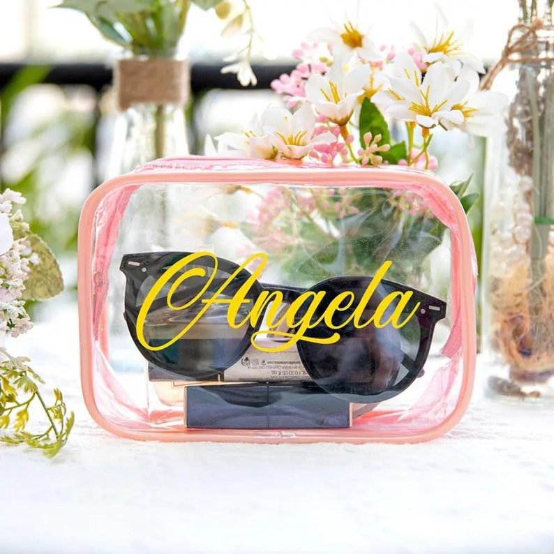 Custom Name Clear Zipper Makeup Bag