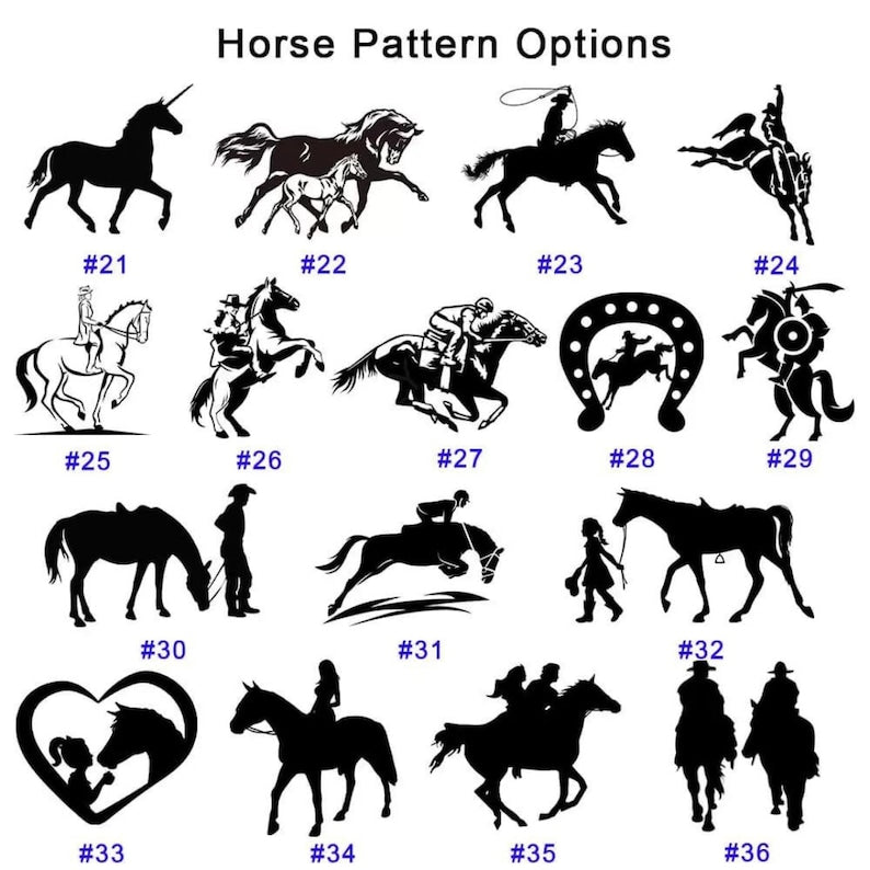 Custom Text Pattern Engraved Horse Brush