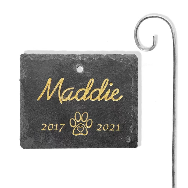 Personalized Pet Memorial Slte Plaque with Hook