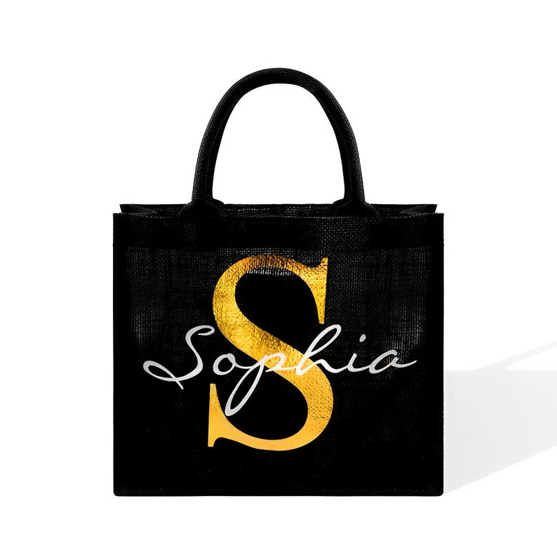 Personalized Name Black Flax Bag
