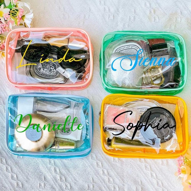 Custom Name Clear Zipper Makeup Bag