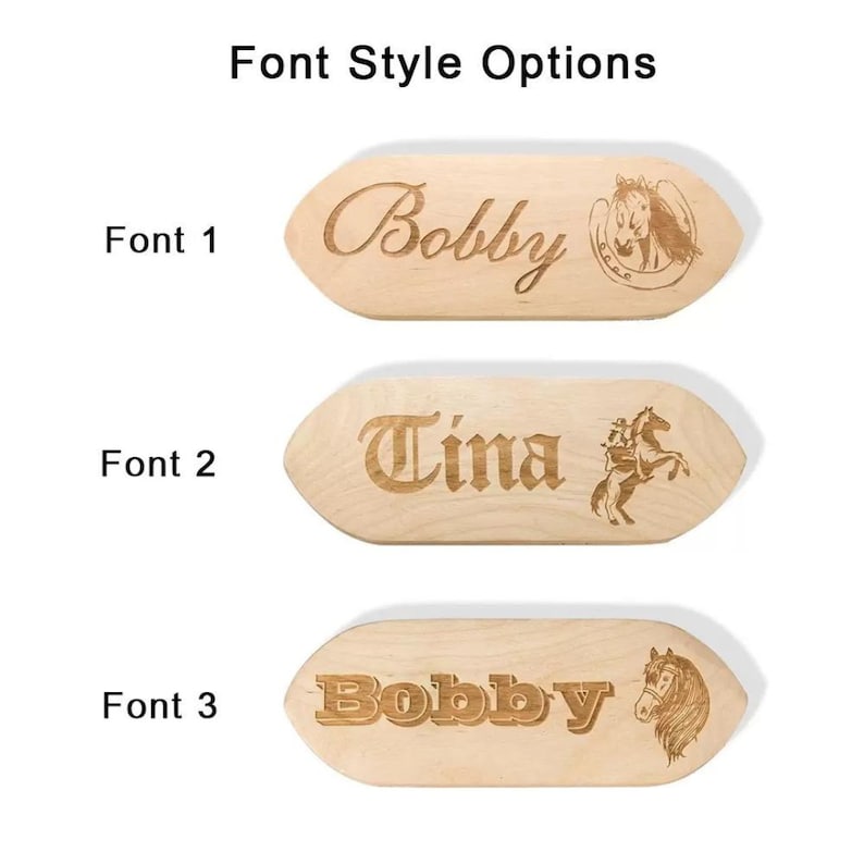 Custom Text Pattern Engraved Horse Brush