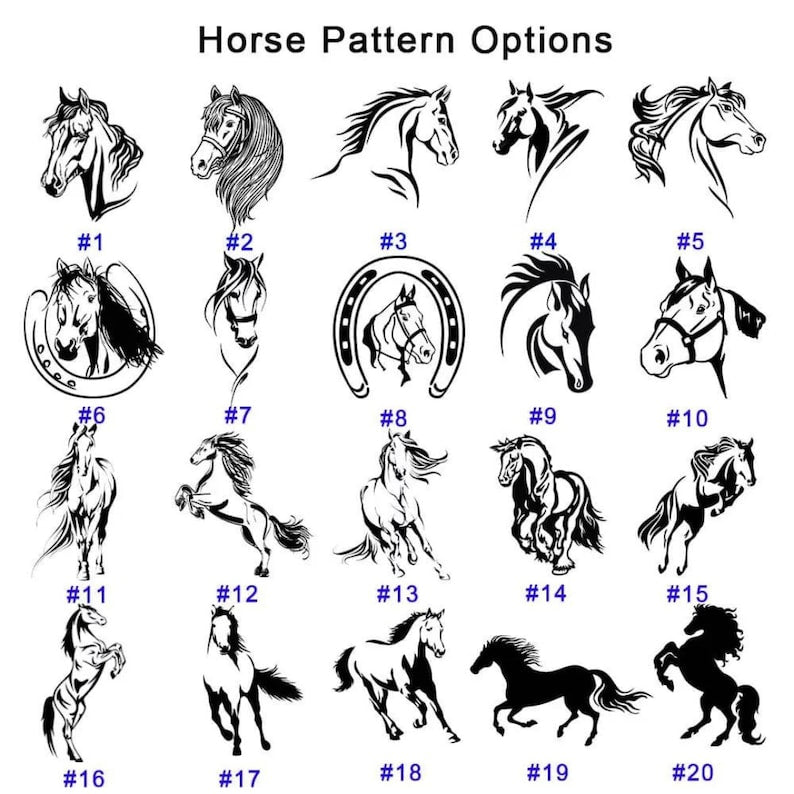 Custom Text Pattern Engraved Horse Brush