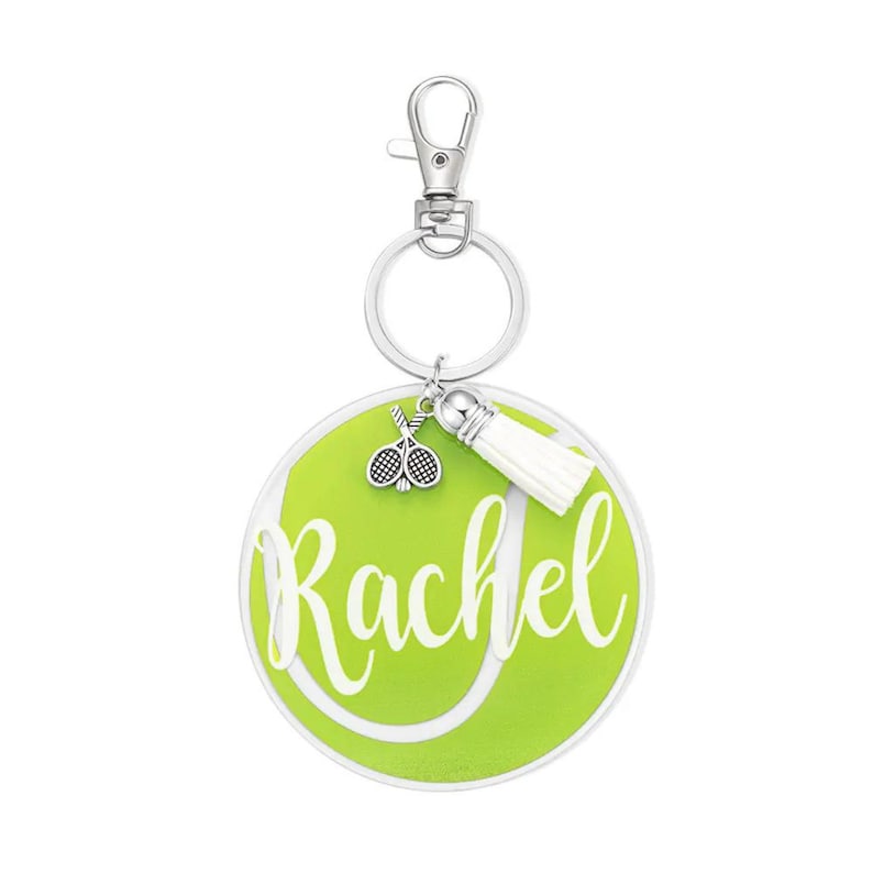Tennis Ball Keychain with Custom Name