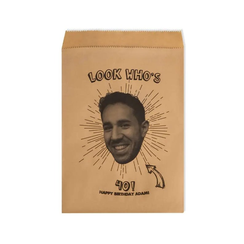 Custom Photo Birthday Party Favor Bags