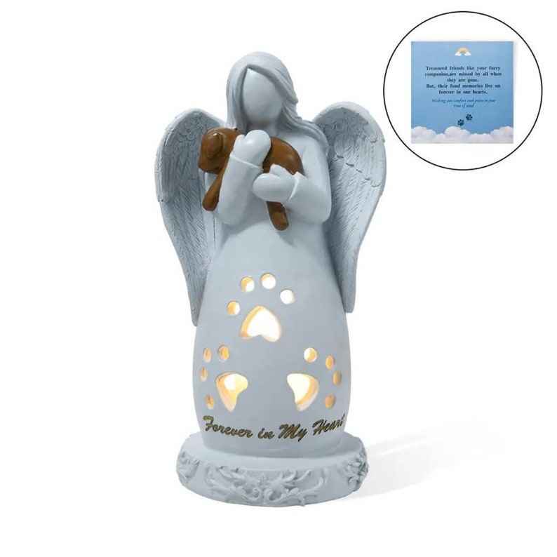 Custom Pet Guardian Angel Candle Holder Statue with LED