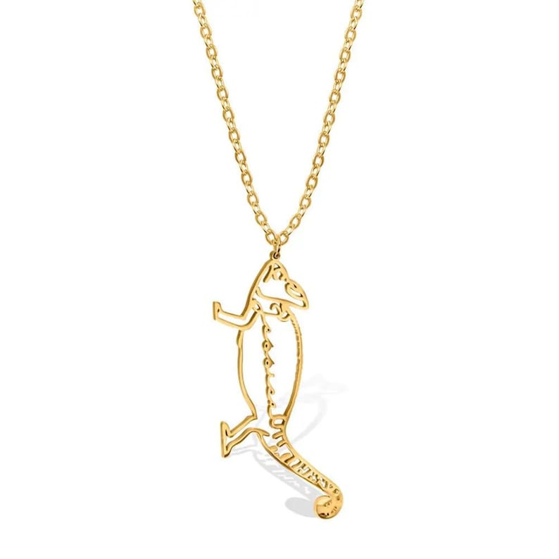 Animal Line Drawing Necklace with Custom Name