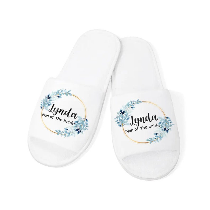 Personalized Bridal Party Cotton Slippers