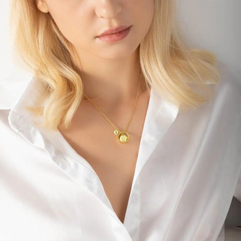 Holding Hands Necklaces with Custom Initials