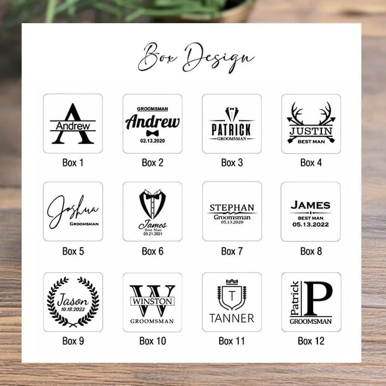 Personalized Groomsmen Cufflinks and Wooden Box