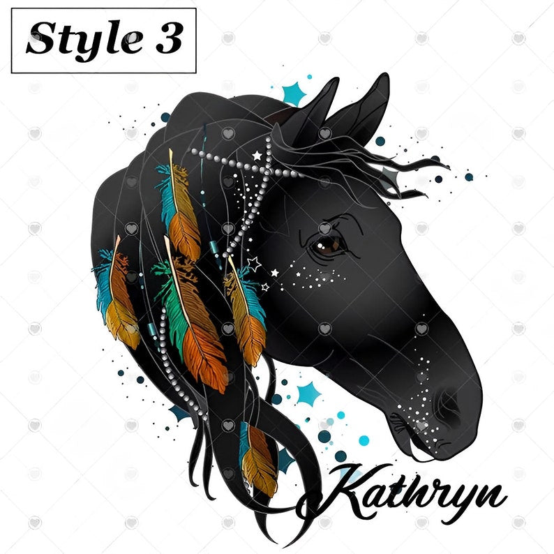 Customized Water Bottle with Graphic Horse Art