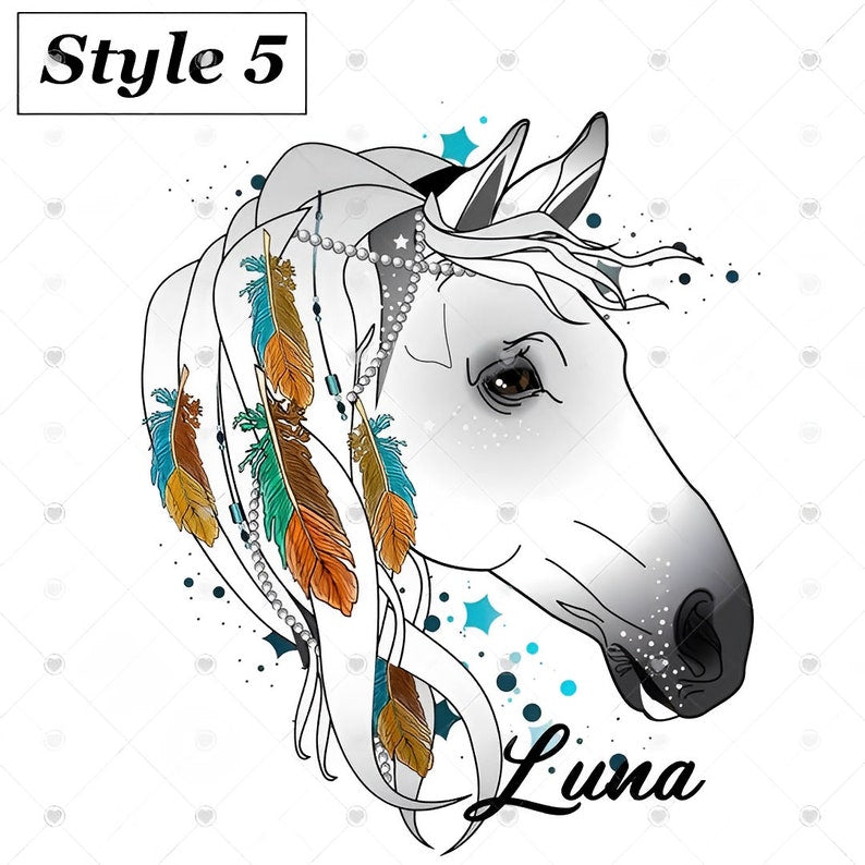 Customized Water Bottle with Graphic Horse Art