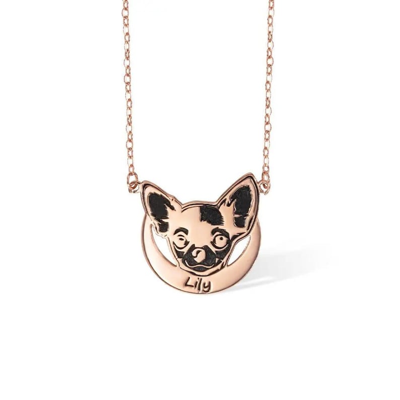 Custom Name Pet Portrait Necklace
