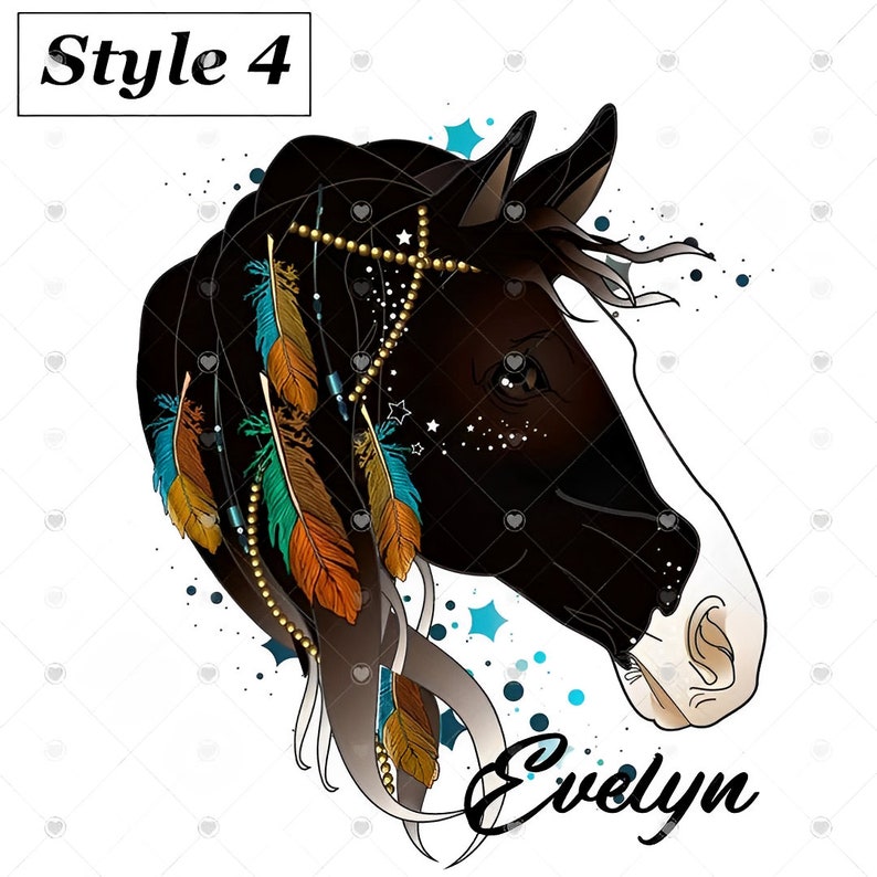 Customized Water Bottle with Graphic Horse Art