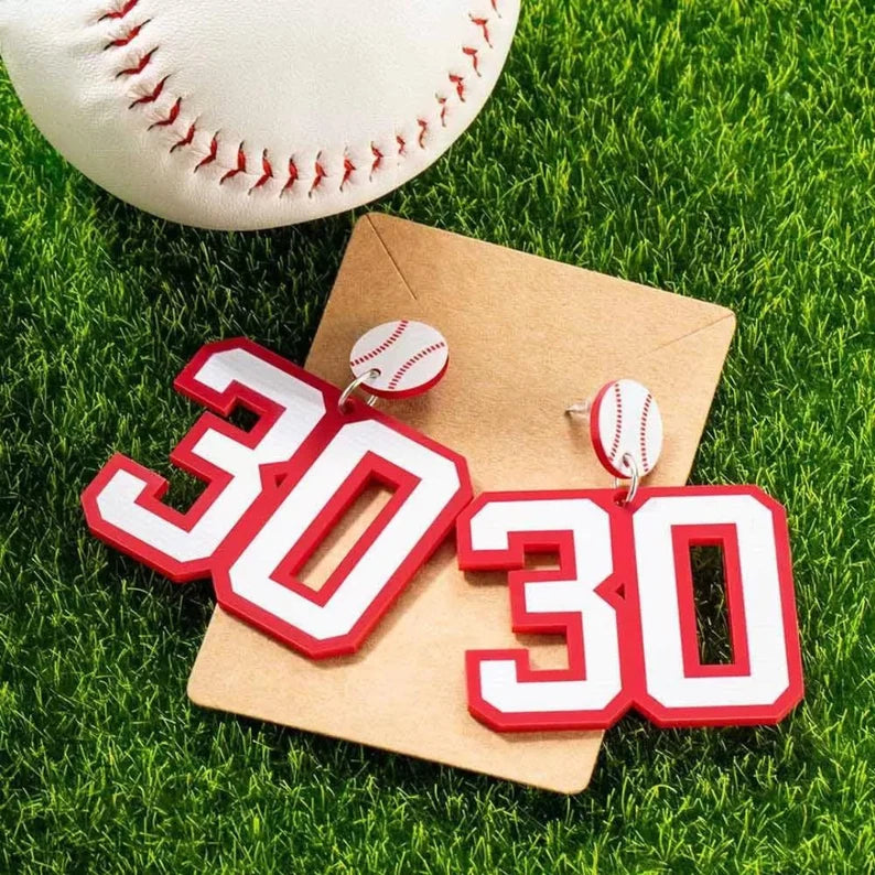Customized Sports Number Earrings