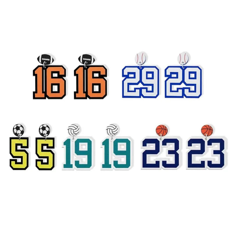 Customized Sports Number Earrings