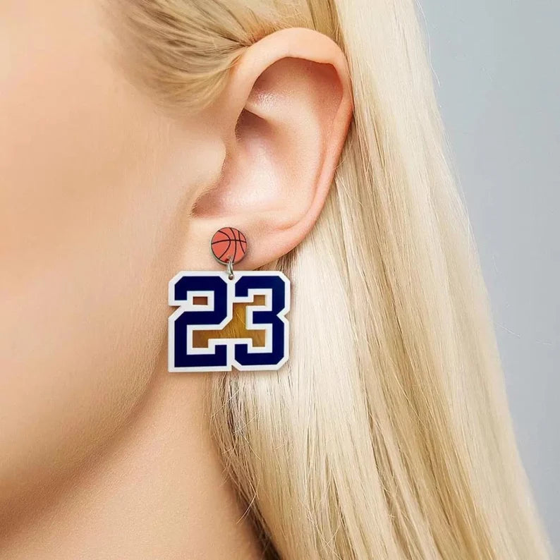 Customized Sports Number Earrings
