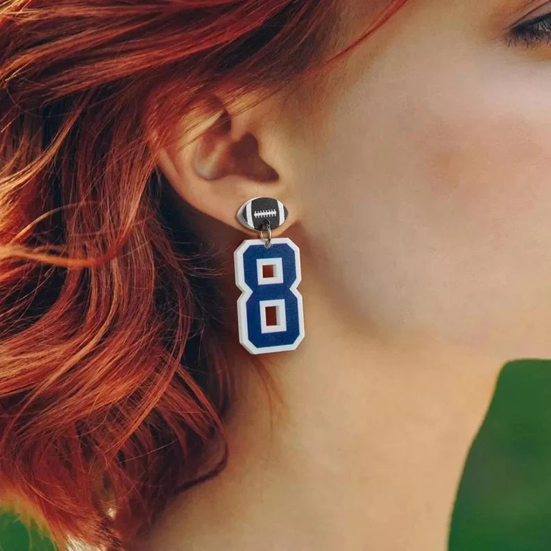 Customized Sports Number Earrings