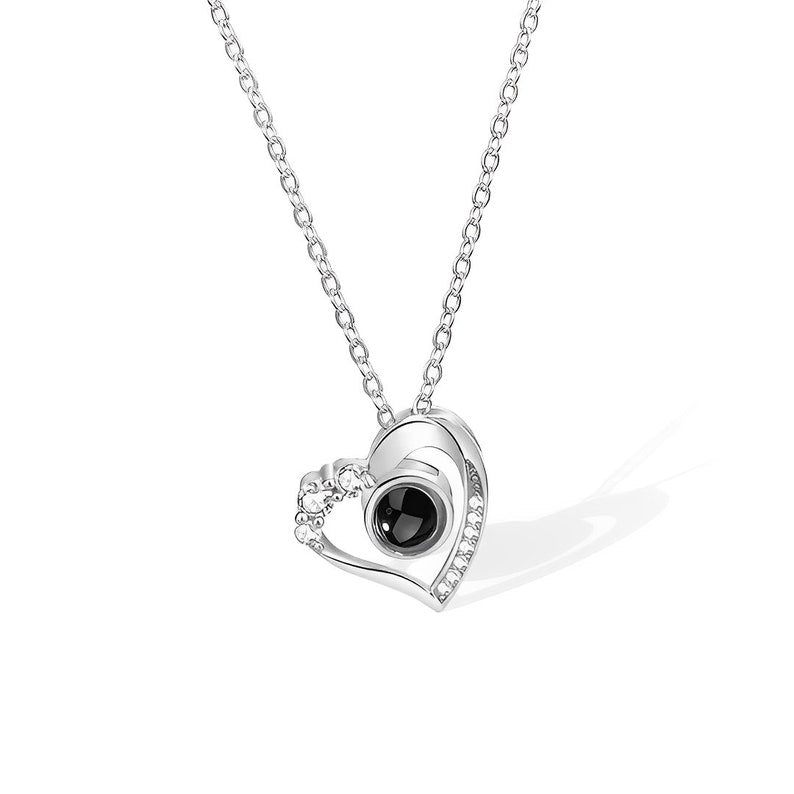 Custom Love Heart Photo Projection Necklace