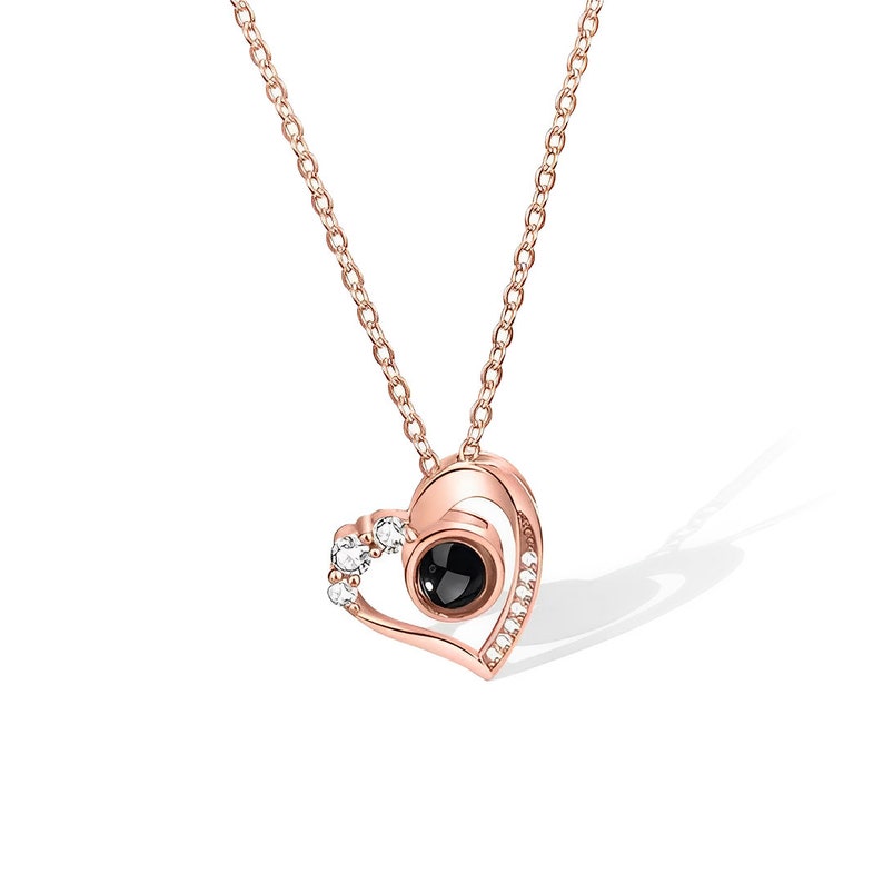 Custom Love Heart Photo Projection Necklace