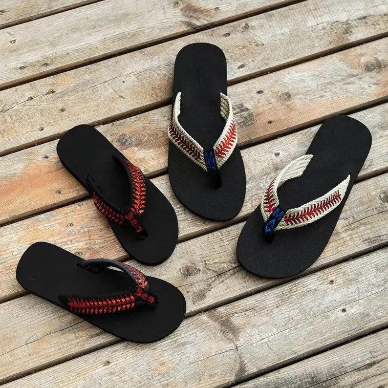 Personalized Baseball Flip Flops