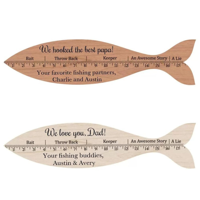 Personalized Wooden Fish Ruler