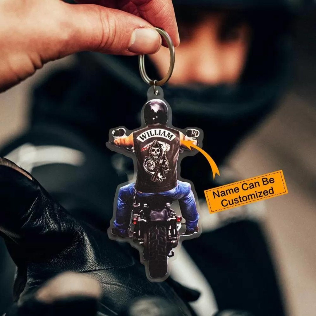 Customized Biker VR2 Double Side Printing Keyring