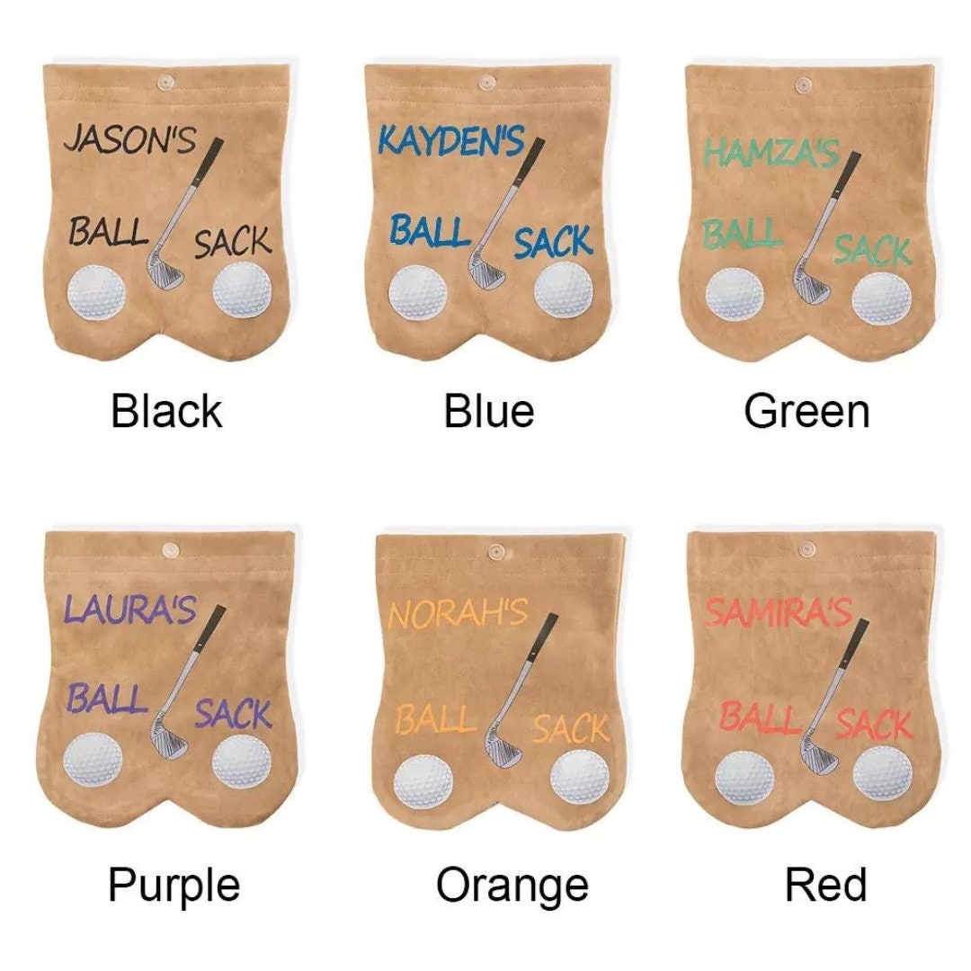 Customized Golf Ball Sack with Name, Funny Golf Lovers Gift