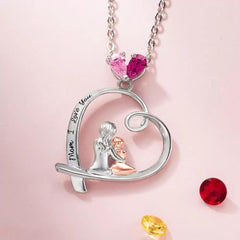 Personalized Mother and Daughter Heart Necklace