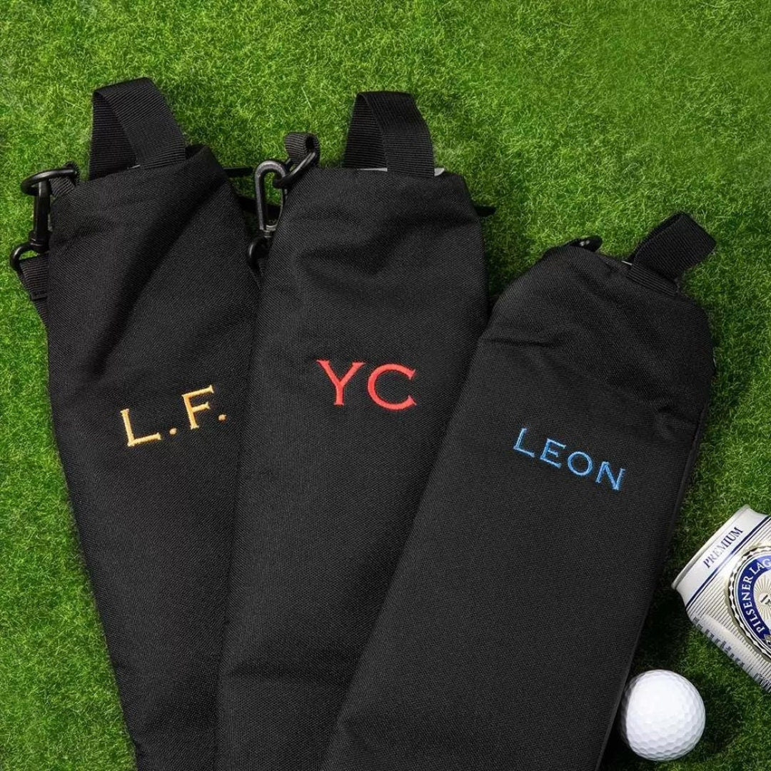 Golf Beer Can Bag with Custom Text