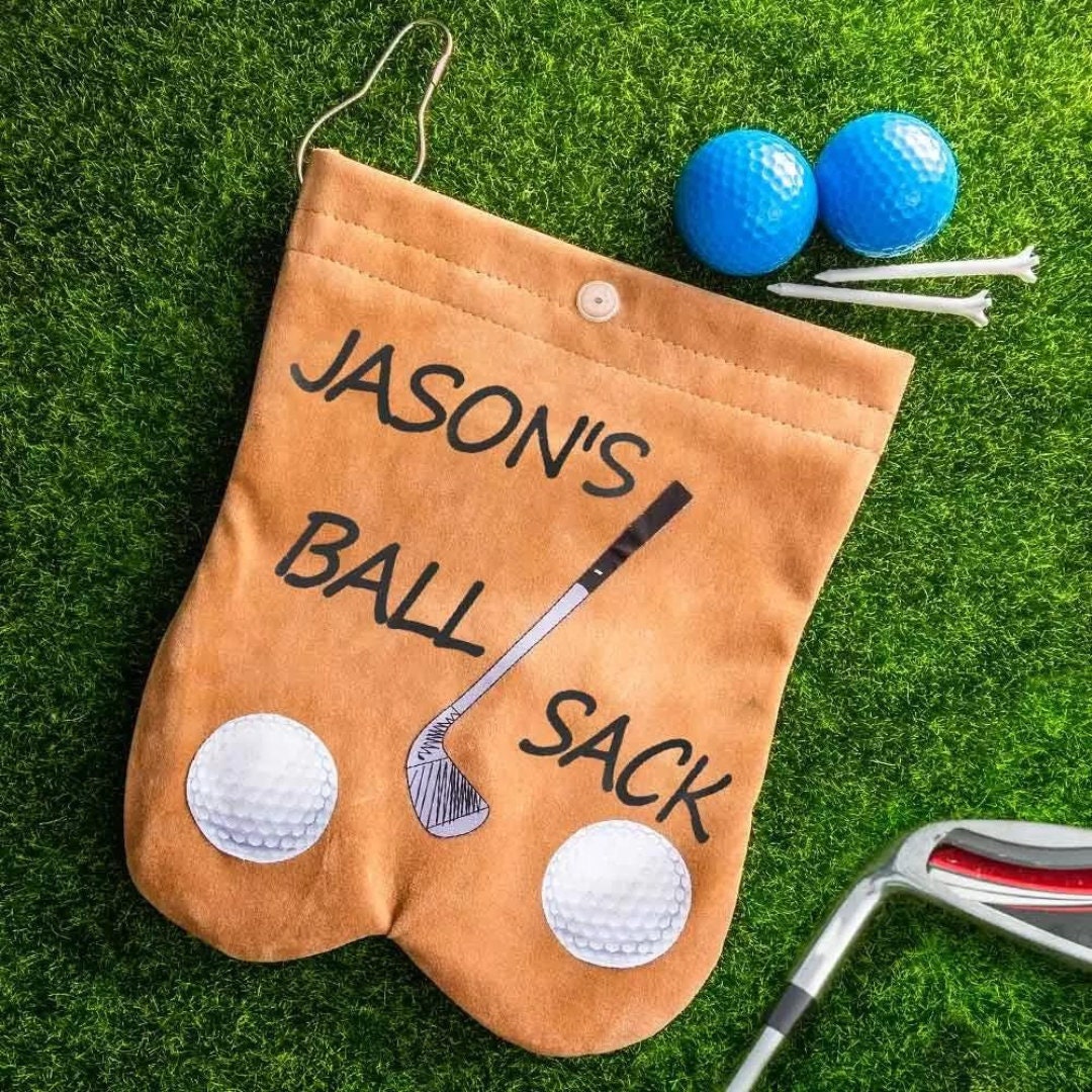 Customized Golf Ball Sack with Name, Funny Golf Lovers Gift