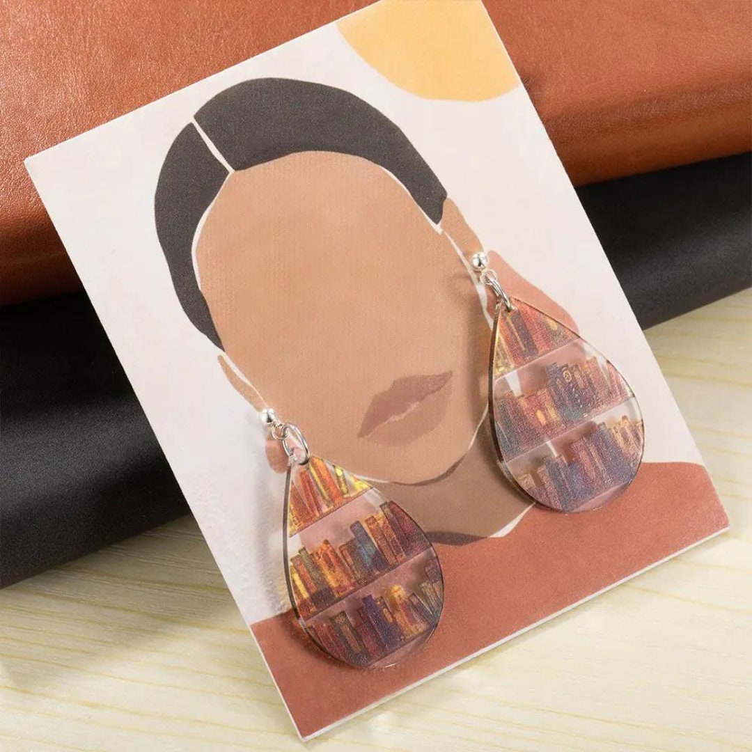 Book Shelf Dangly Earrings