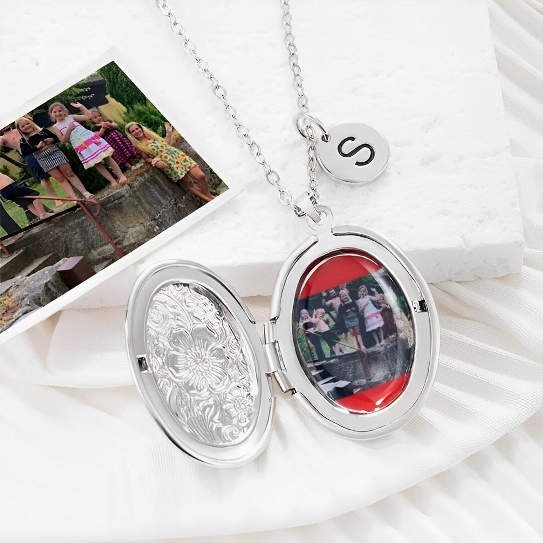 Custom Flower Locket Necklace