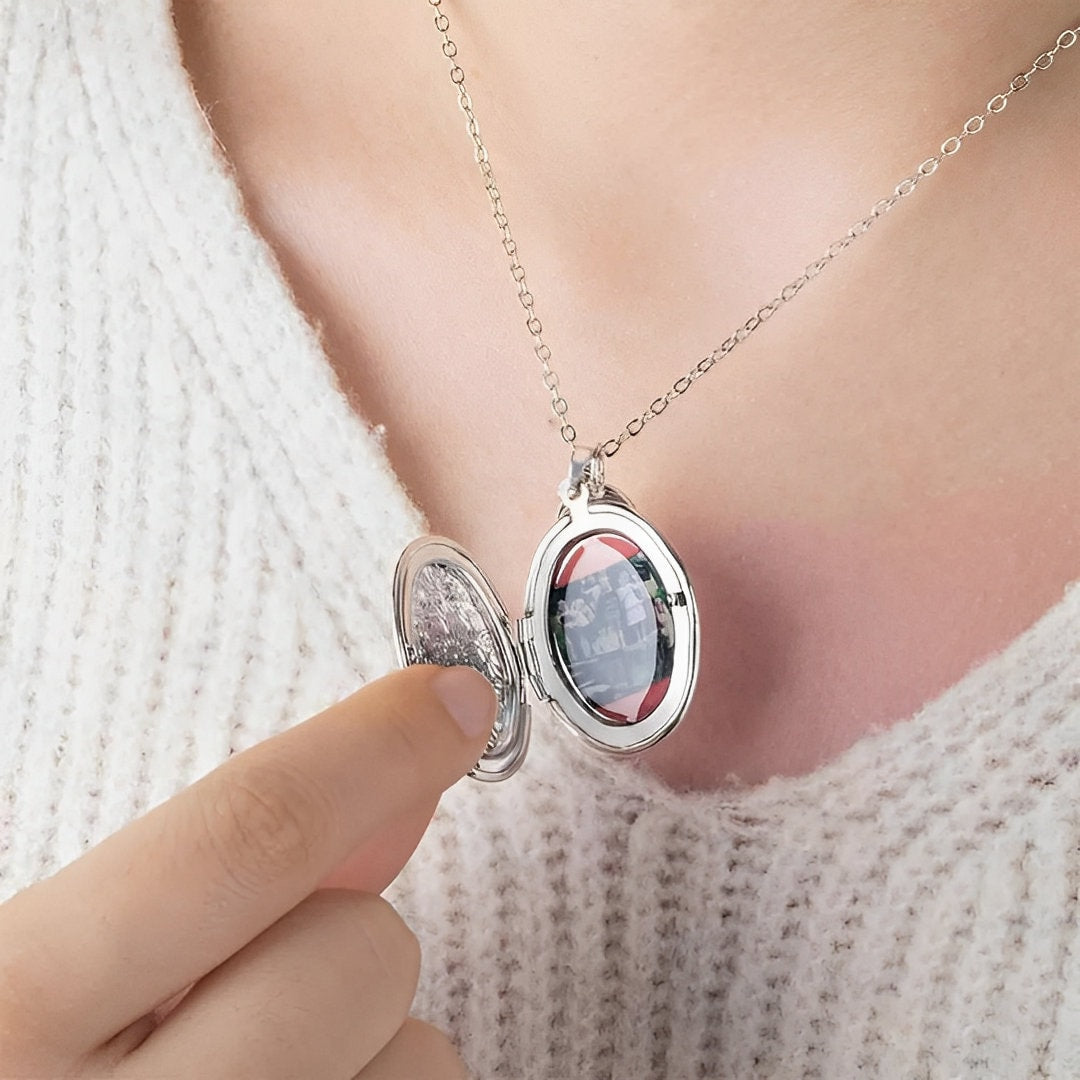 Custom Flower Locket Necklace