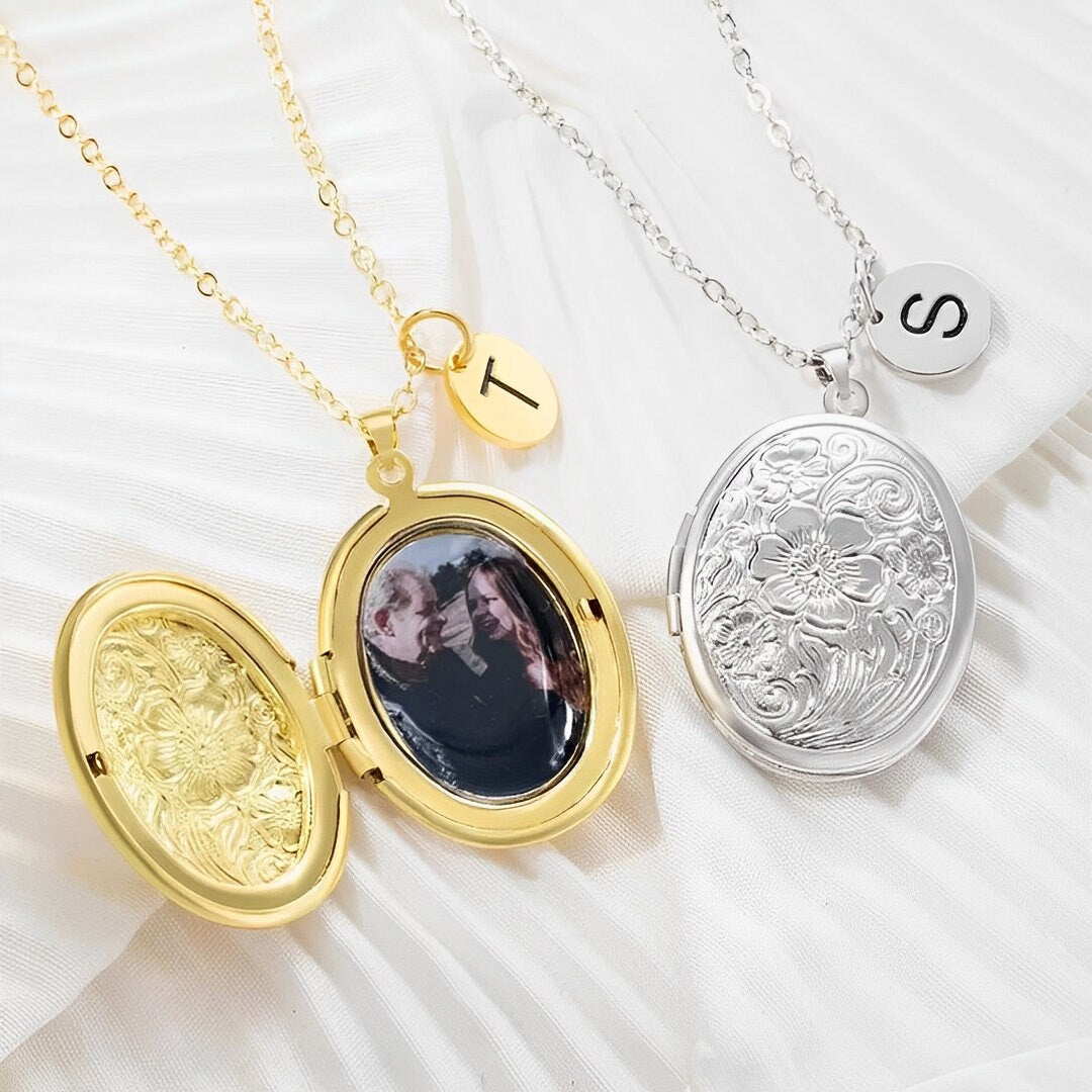 Custom Flower Locket Necklace