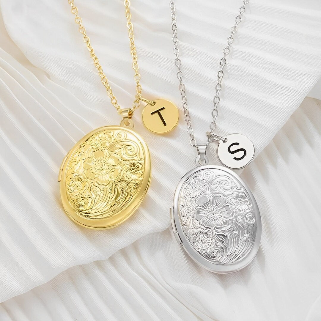 Custom Flower Locket Necklace