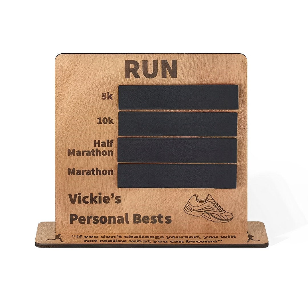 Personalized Running Chalk Record Board with Name, Chalks included