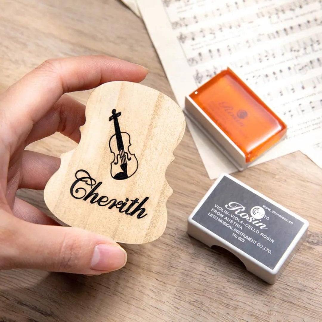 Personalized Wooden Violin Rosin Box with Name