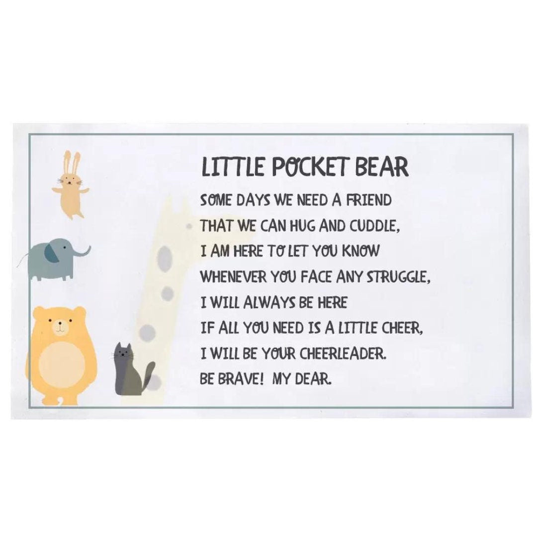 Emotional Support Little Pocket Bear with Tin Box